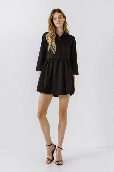 Black Shirt Mini Dress