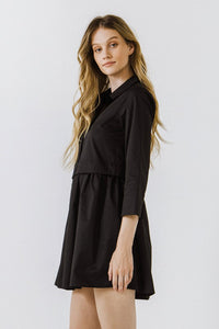 Black Shirt Mini Dress