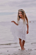 White Beach Beauty Hi-Lo Gauze Cotton Ruffled Dress