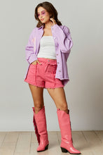 Lavender Sequin Donut Patch Twill Jacket