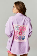 Lavender Sequin Donut Patch Twill Jacket