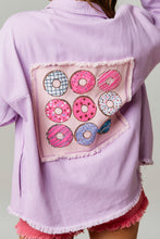 Lavender Sequin Donut Patch Twill Jacket