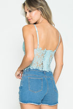 Baby Blue Daisy Laced Flower Crop top