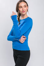 Blue Fine Yarn Sweater Top