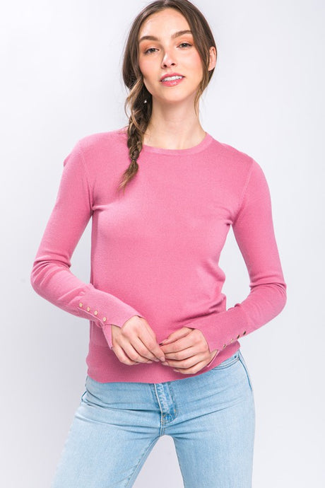 Pink Fine Yarn Sweater Top