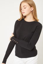 Black Fine Yarn Sweater Top