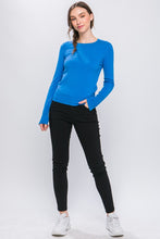 Blue Fine Yarn Sweater Top