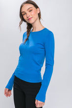 Blue Fine Yarn Sweater Top