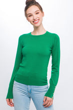Green Fine Yarn Sweater Top