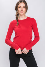 Red Fine Yarn Sweater Top