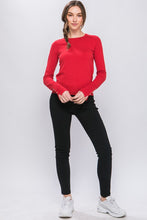 Red Fine Yarn Sweater Top