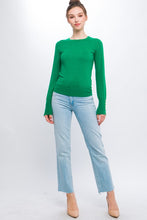 Green Fine Yarn Sweater Top