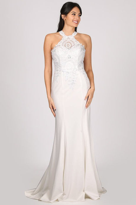 Off White Halter Look, Mermaid White Dress
