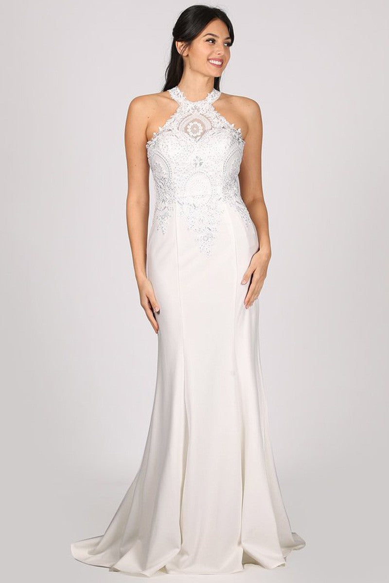 Off White Halter Look, Mermaid White Dress