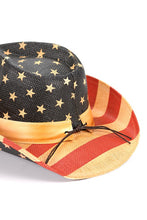 Khaki/Red American Flag Summer Western Cowboy Hat