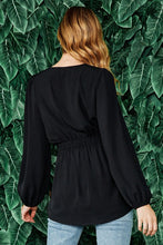 Black Solid Long Sleeves Top