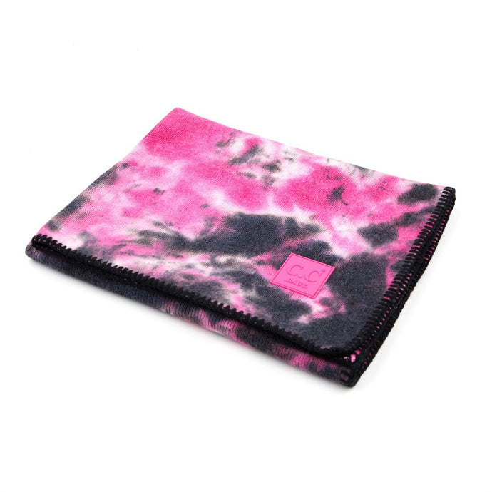 Black/Hot Pink C.C Baby Tie Dye Blanket