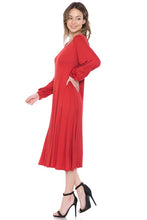 Rust Bishop Sleeve Midi Dress