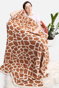 Brown Giraffe Print Luxury Soft Throw Blanket