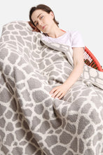 Gray Giraffe Print Luxury Soft Throw Blanket