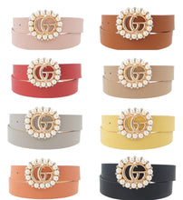Yellow Fashion Pearl Buckle Belt