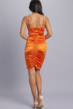 Cognac Solid Midi Dress