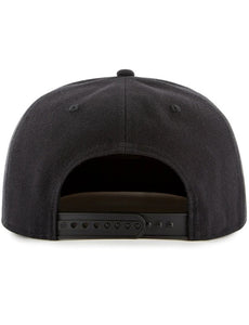 Black Taxas Buckle Detail Nylon Snapback Cap