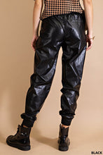 Black Soft Faux Leather Jogger