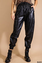 Black Soft Faux Leather Jogger