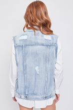 Ripped Light Junior Boyfriend Denim Vest