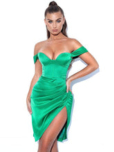 Hedy Green Satin Corset Dress