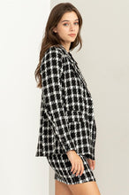 Black Feeling Myself Checkered Double-Button Blazer