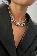 Silver Chunky Chain Choker Necklace