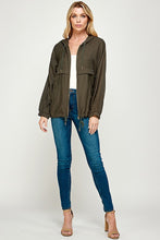 Olive Stylish And Casual Light Hooded Jacket