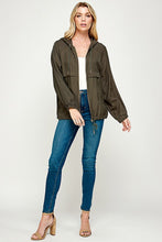 Olive Stylish And Casual Light Hooded Jacket
