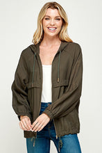 Olive Stylish And Casual Light Hooded Jacket
