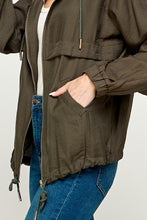 Olive Stylish And Casual Light Hooded Jacket