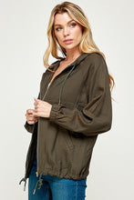 Olive Stylish And Casual Light Hooded Jacket