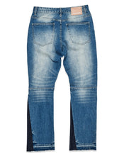 Medium Stone Knee Destroyed Slim Straight Denim