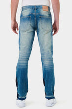 Medium Stone Knee Destroyed Slim Straight Denim