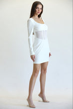 White Ribbed Knit Midi Dress