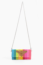 Multi Rainbow Bee Beaded Clutch