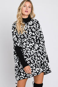 White/Black Leopard Knit Dress