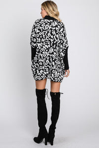 White/Black Leopard Knit Dress