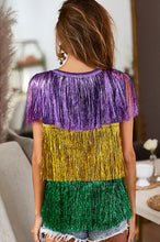 Purple/Mustard/Green Mardi Gras Metallic Tinsel Vest