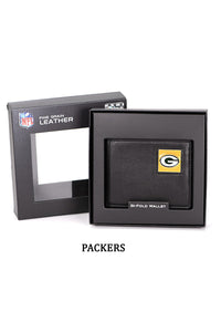 Packers Nfl Bi-Fold Wallet Packaged In Gift Box