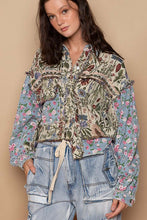 Denim Multi Oversized Fit Floral Print Hi-Lo Denim Jacket