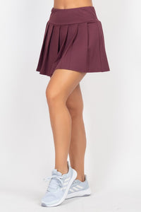 Medium Bordeox Overlapping Crop Top & Pleated Tennis Skirts Set