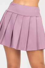 Medium Purple Overlapping Crop Top & Pleated Tennis Skirts Set