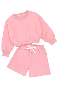 Light Pink Toddler's 2 pc Short Jog Set